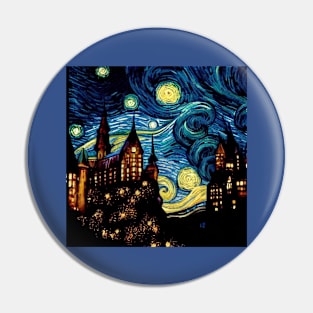 Starry Night Wizarding School Van Gogh Pin