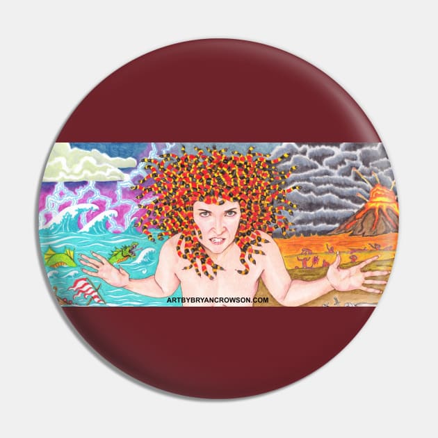 Medusa's Outrage banner Pin by Art by Bryan Crowson