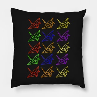 Rainbow Cranes Pillow