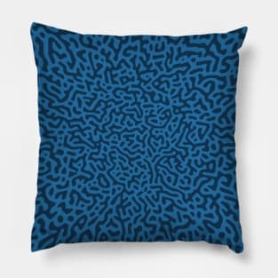 Warped Turing Pattern (Blue) Pillow