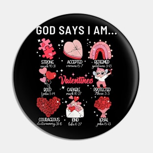 God Says I Am Happy Valentine's Day Couples Pin