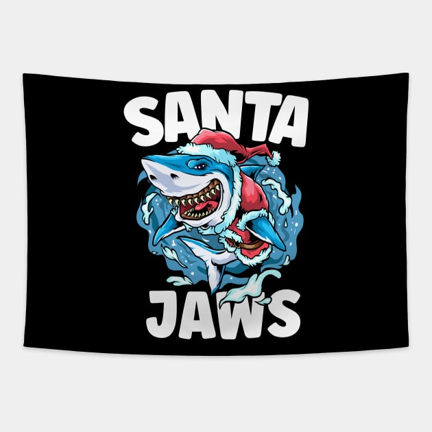Santa Jaws - Christmas Tapestry by BDAZ