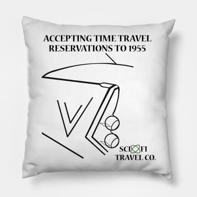 SCI FI TRAVEL CO Pillow by kingdomhopperdesigns