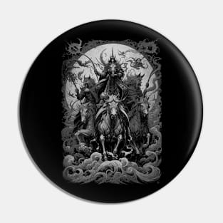 Horsemen of the Apocalypse Engrave art Pin