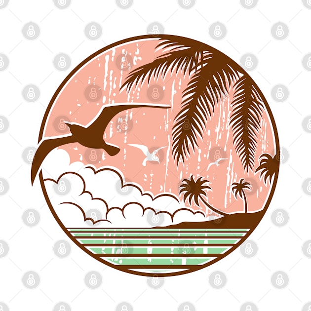 Vintage Tropical Circular Scene by Elysian Alcove