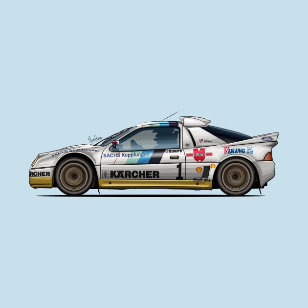 Ford RS200 Group B - Artwork by Mario Ramos Rally Art