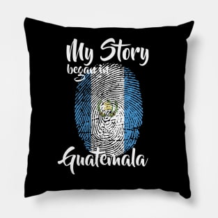 Guatemala Flag Fingerprint My Story DNA Guatemalan Pillow