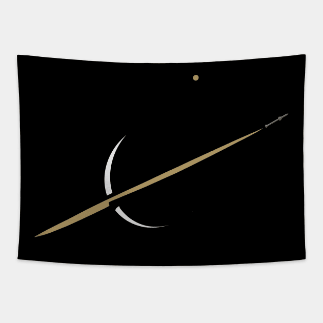 Crescent Space Rocket Tapestry by ilrokery