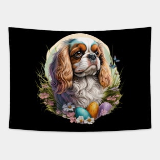 King Spaniel happy easter day Tapestry