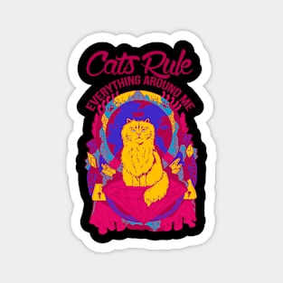 Triad Cats Rule Everything Around Me Magnet