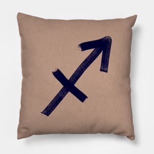 Sagittarius on tan paper Pillow