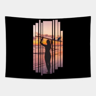 sunset and surf Tapestry