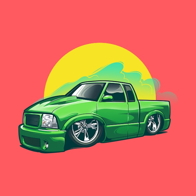 Lowered Green Truck by Aiqkids Design