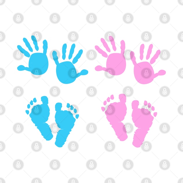 Baby girl, baby boy hand and foot print by GULSENGUNEL