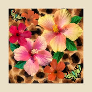 Cheetah Hibiscus Tropical T-Shirt