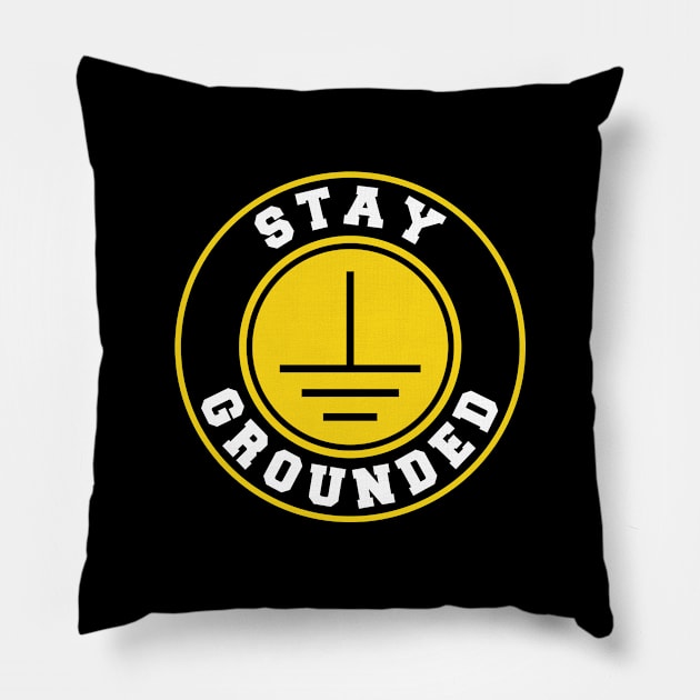 Lineman Stay Grounded Electrician Pillow by Caskara