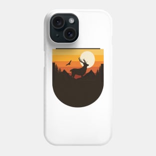 vintage retro sunset art of zoo Phone Case