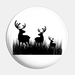 deer family in the grass field Pin