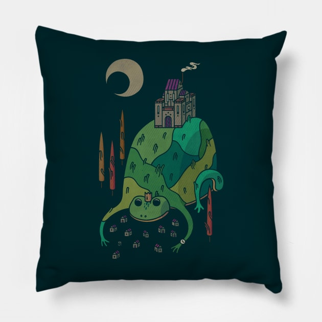 Under Froghill's Embrace Pillow by againstbound