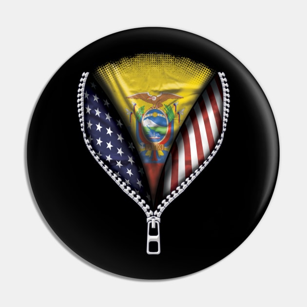 Ecuadorian Flag  Ecuador Flag American Flag Zip Down - Gift for Ecuadorian From Ecuador Pin by Country Flags