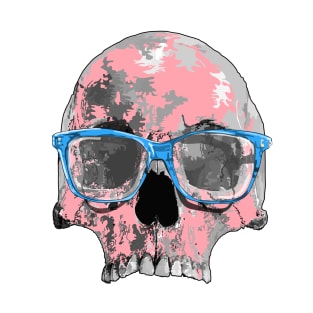 Pink skull with blue glasses T-Shirt