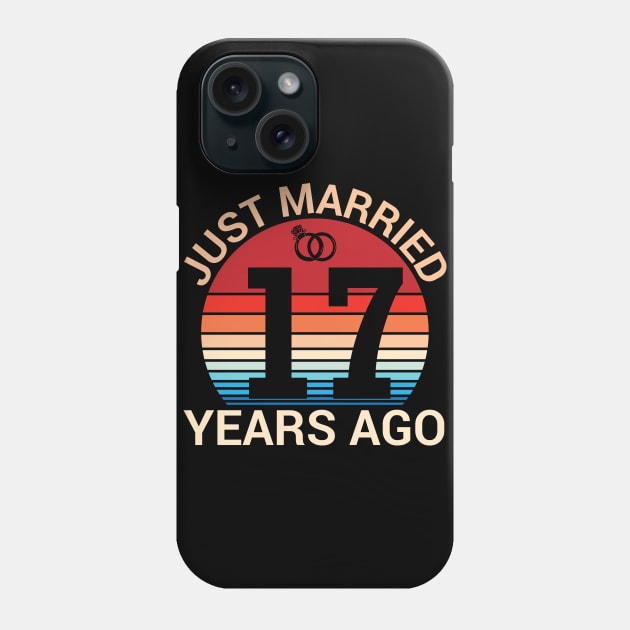 Just Married 17 Years Ago Husband Wife Married Anniversary Phone Case by joandraelliot