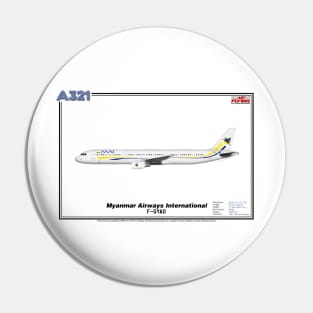 Airbus A321 - Myanmar Airways International (Art Print) Pin