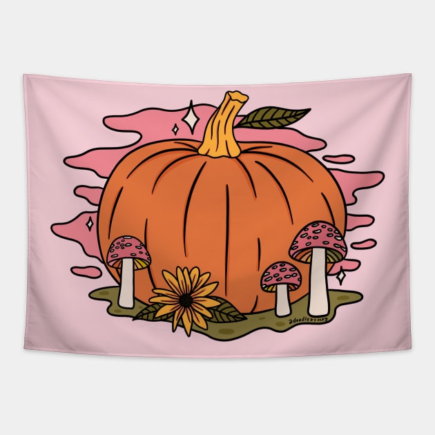 Fall Pumpkin Tapestry by Doodle by Meg