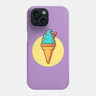 Ice Cream Cone Cartoon Vector Icon Illustration (5) Phone Case