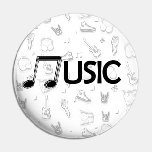 Music Sound Stuff Black Pin