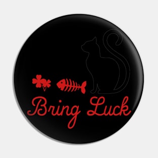 Black Cats Bring Luck Christmas Present Pin