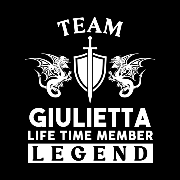 Giulietta Name T Shirt - Giulietta Life Time Member Legend Gift Item Tee by unendurableslemp118