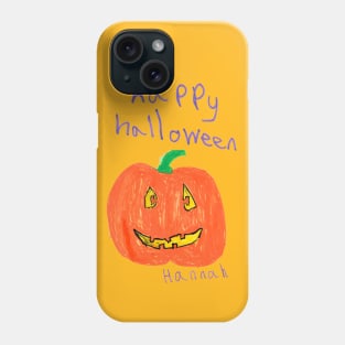 Happy Halloween Pumpkin by Hannah - Homeschool Art Class 2021/22 Art Supplies Fundraiser Phone Case