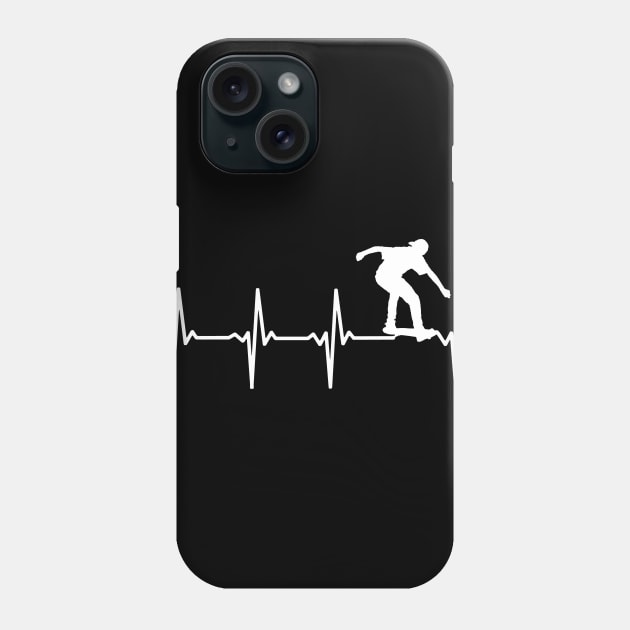 Skating Heartbeat Gift For Skaters & Skateboarders Phone Case by OceanRadar