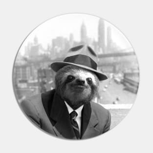 Sloth in New York - Print / Home Decor / Wall Art / Poster / Gift / Birthday / Sloth Lover Gift / Animal print Canvas Print Pin