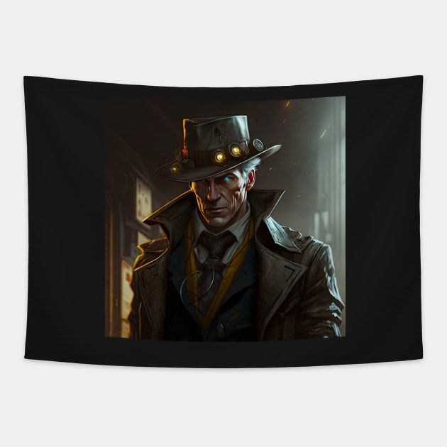 Nick Valentine ala Midjourney Tapestry by JonHerrera