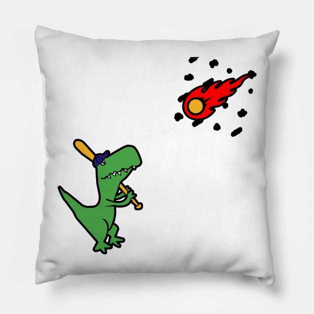 'Dinosaur Hits Meteor' Cool Meteors Gift Pillow by ourwackyhome