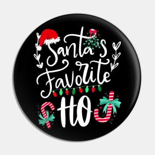 Santas Favorite Ho Funny Christmas Santa Hat Xmas Pajamas Pin