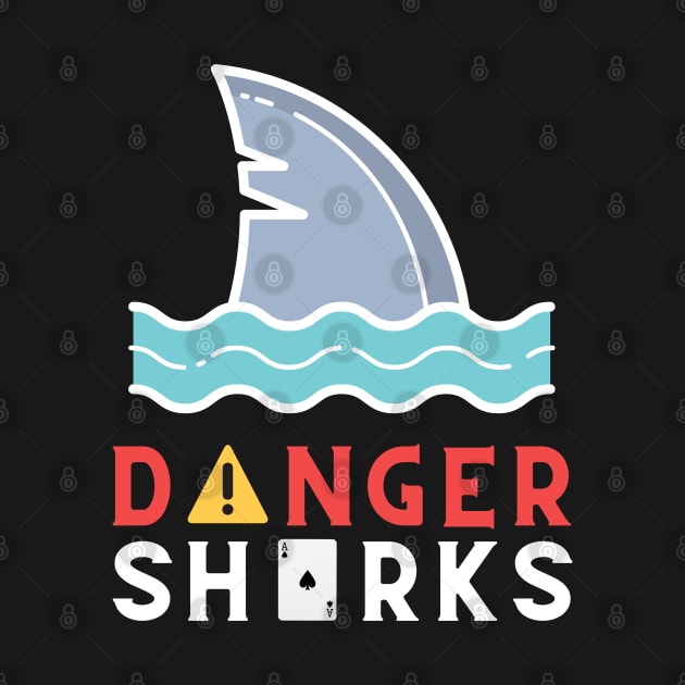 Poker Danger Sharks Fish by Elysian Alcove