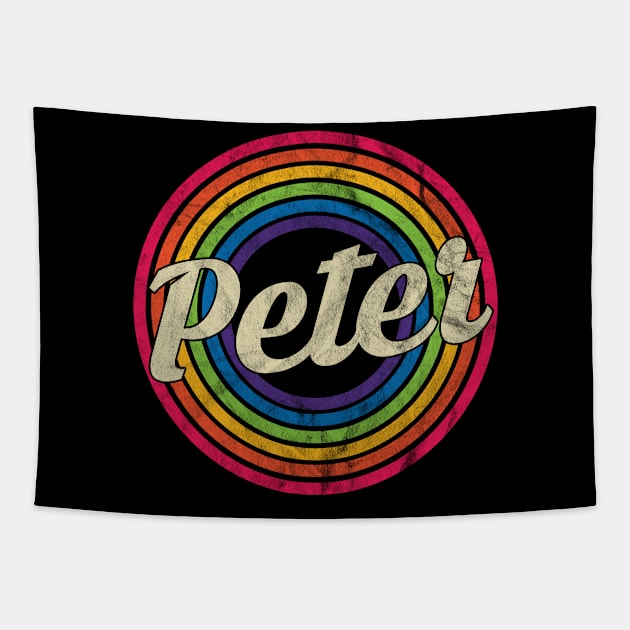 Peter - Retro Rainbow Faded-Style Tapestry by MaydenArt