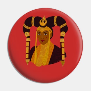 Afro Space Queen Pigtails Pin