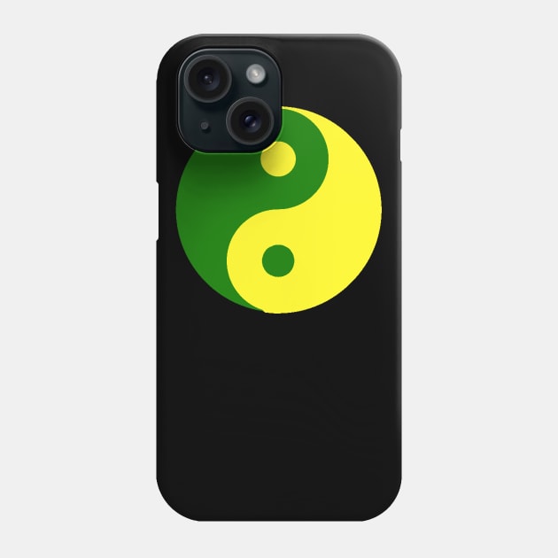 Yin Yang in green and yellow Phone Case by NovaOven