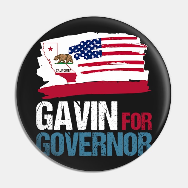 Gavin Newsom for Governor of California Pin by yass-art