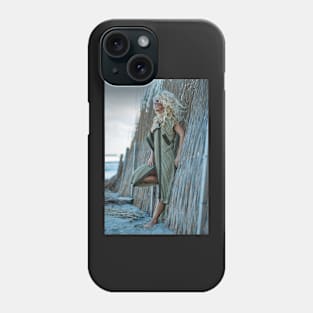 Sexy woman in cardigan on the sea shore Phone Case