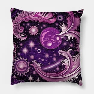 Other Worldly Designs- nebulas, stars, galaxies, planets with feathers Pillow