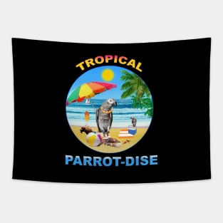 African Grey Congo parrot tropical Tapestry