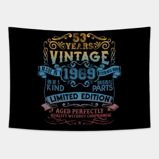 53 Years old Vintage 1969 Limited Edition 53rd Birthday Tapestry