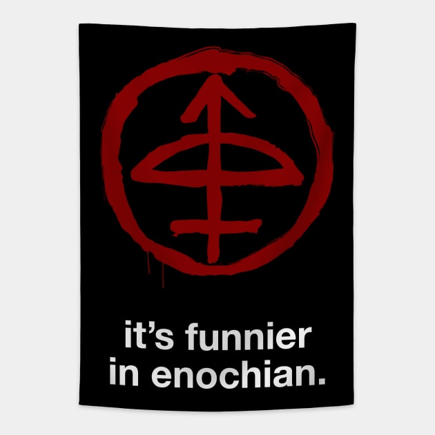 It's Funnier In Enochian Tapestry by RisaRocksIt