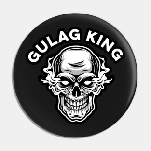 Gulag King Funny Video Games Smoking Skull Pin