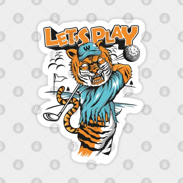 Tiger Said Lets Play Golf Magnet by Urbanprint